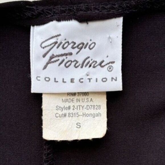 Giorgio Fiorlini Vintage Y2K 90's Black Jersey Dress Sz S Flowy Cap Sleeves - Picture 5 of 8